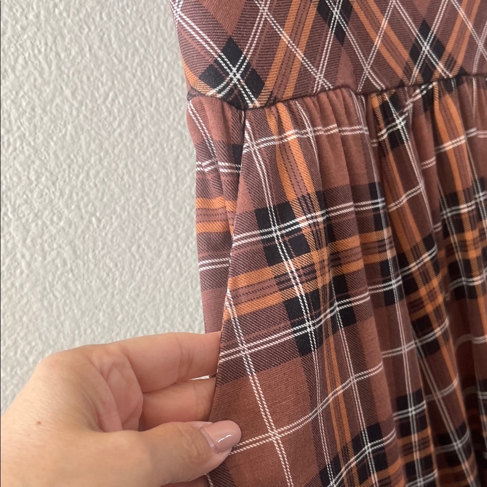 torrid Brown Plaid Midi Dress - Picture 4 of 6